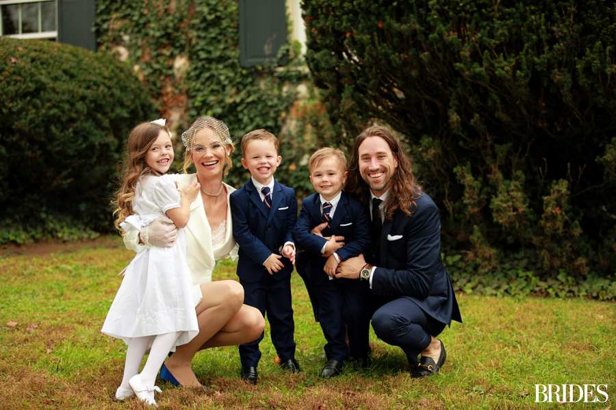 Cuffe Biden Owens and Meghan King pose with their wedding party.