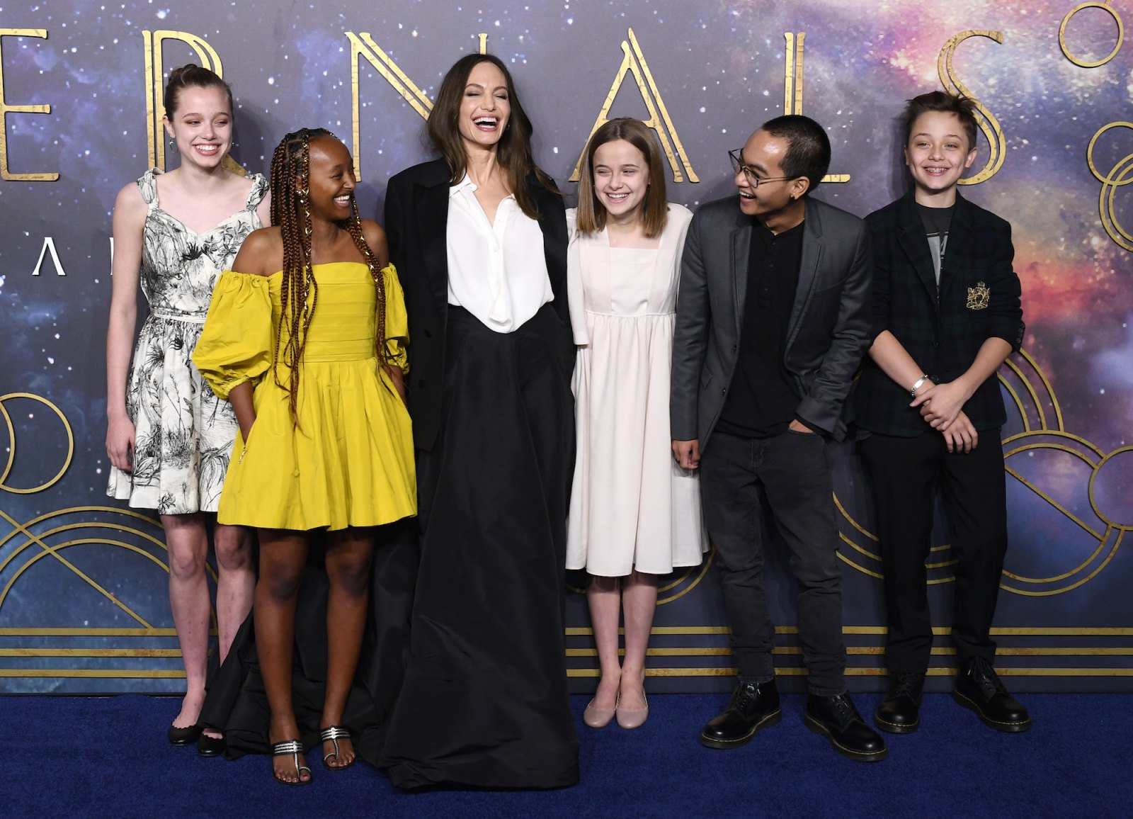 See Angelina Jolie Posing With 5 of Her Kids at 'Eternals' Premiere