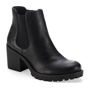 Sun + Stone Morghan Lug Sole Block-Heel Booties