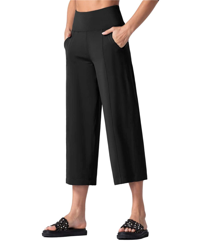 THE GYM PEOPLE Bootleg High Waisted Yoga Capri Pants