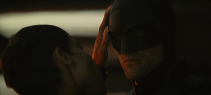 Catwoman touches Batman's face in new trailer.