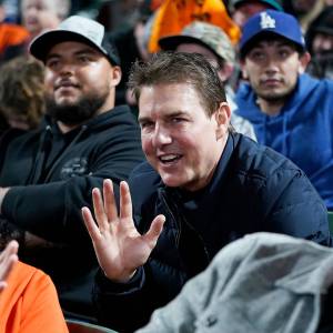 Tom Cruise Bonds With Son Connor LA Dodgers Game
