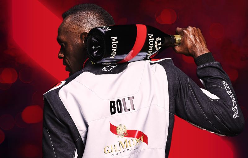 Usain Bolt champagne