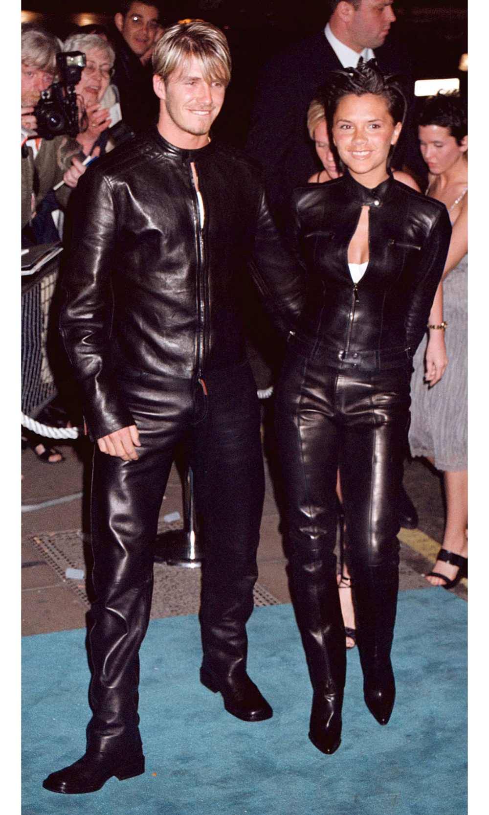 Victoria Beckham David Beckham Coordinated Clothing 1999 All Leather Versace