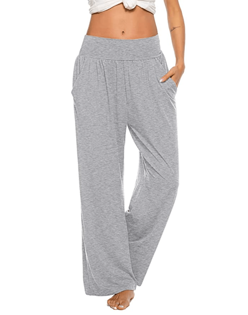 ZJCT Women's Yoga Loose Wide Leg Lounge Pants with Pockets