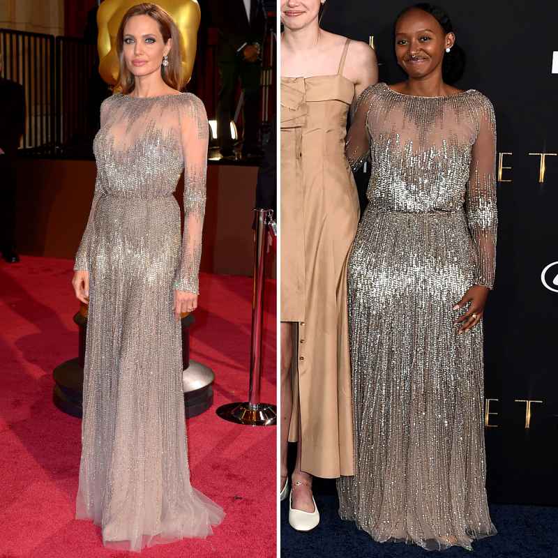 Zahara Jolie-Pitt Wears Mom Angelina Jolie’s 2014 Oscars Gown on Red Carpet