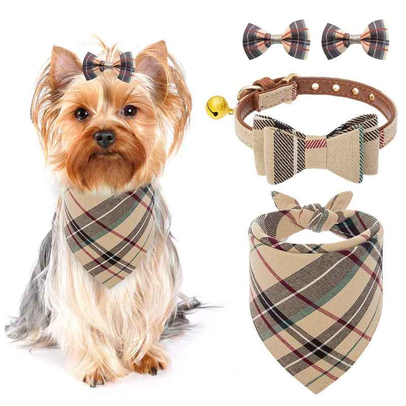 holiday-gifts-pet-lovers-bandana-bow-collar-set