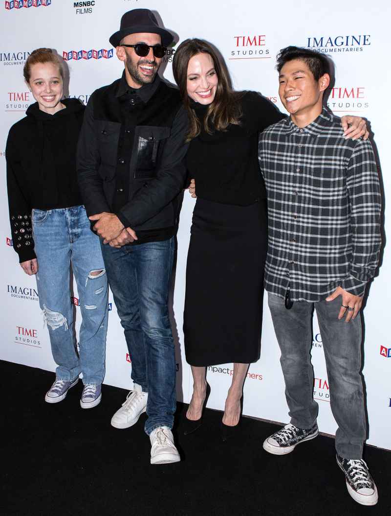 A Candid Moment Angelina Jolie Brings Shiloh and Pax to Paper and Glue Documentary Premiere