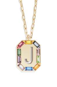 BaubleBar Alidia Initial Pendant Necklace