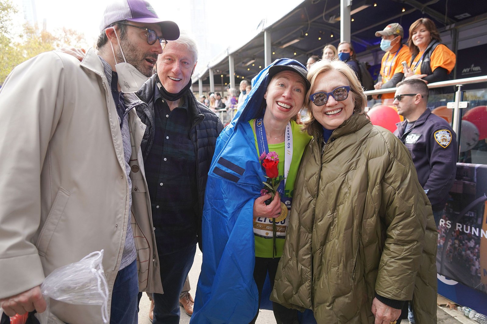 Celebs Who Ran 2021 NYC Marathon See Their Finish Times Bill Clinton Chelsea Clinton Hillary Clinton