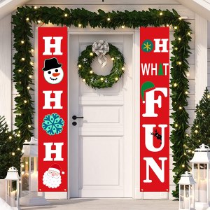 DAZONGE Oh What Fun & HOHOHO Vertical Christmas Signs