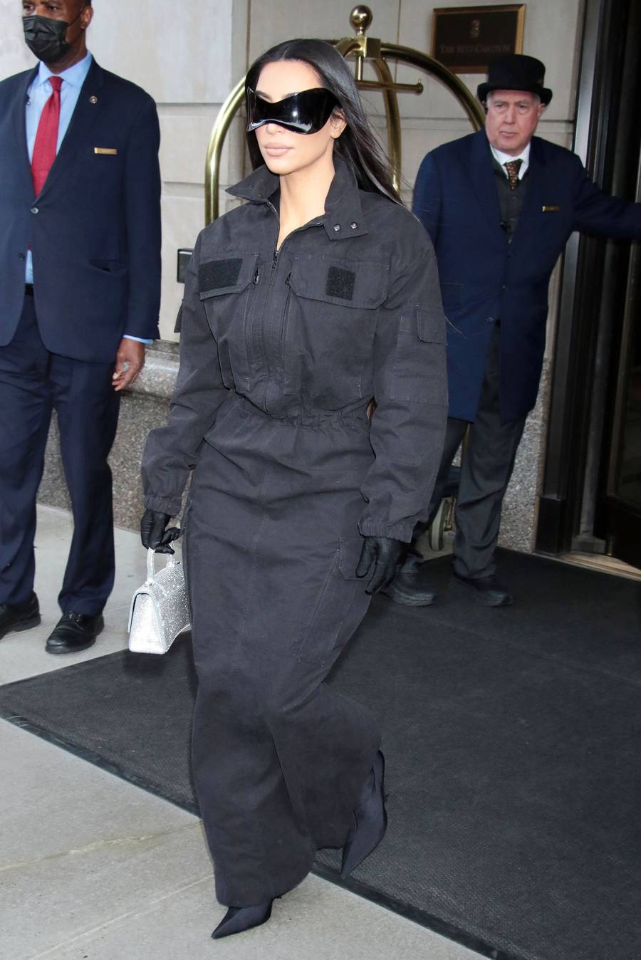Denim Boots Superhero Shades See Kim K Wild Fashion From Her NYC Trip