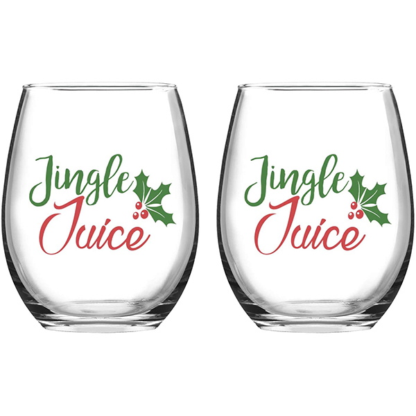 GINGPROUS Jingle Juice Christmas Wine Glass