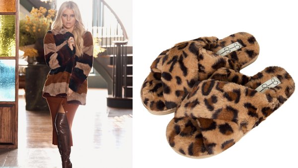 Jessica Simpson Women's Cross Band Plush Slide-on House Slippers