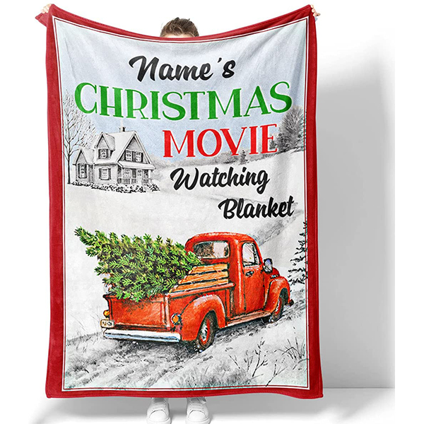 Kobalo Christmas Movie Watching Holiday Personalized Sherpa Blanket