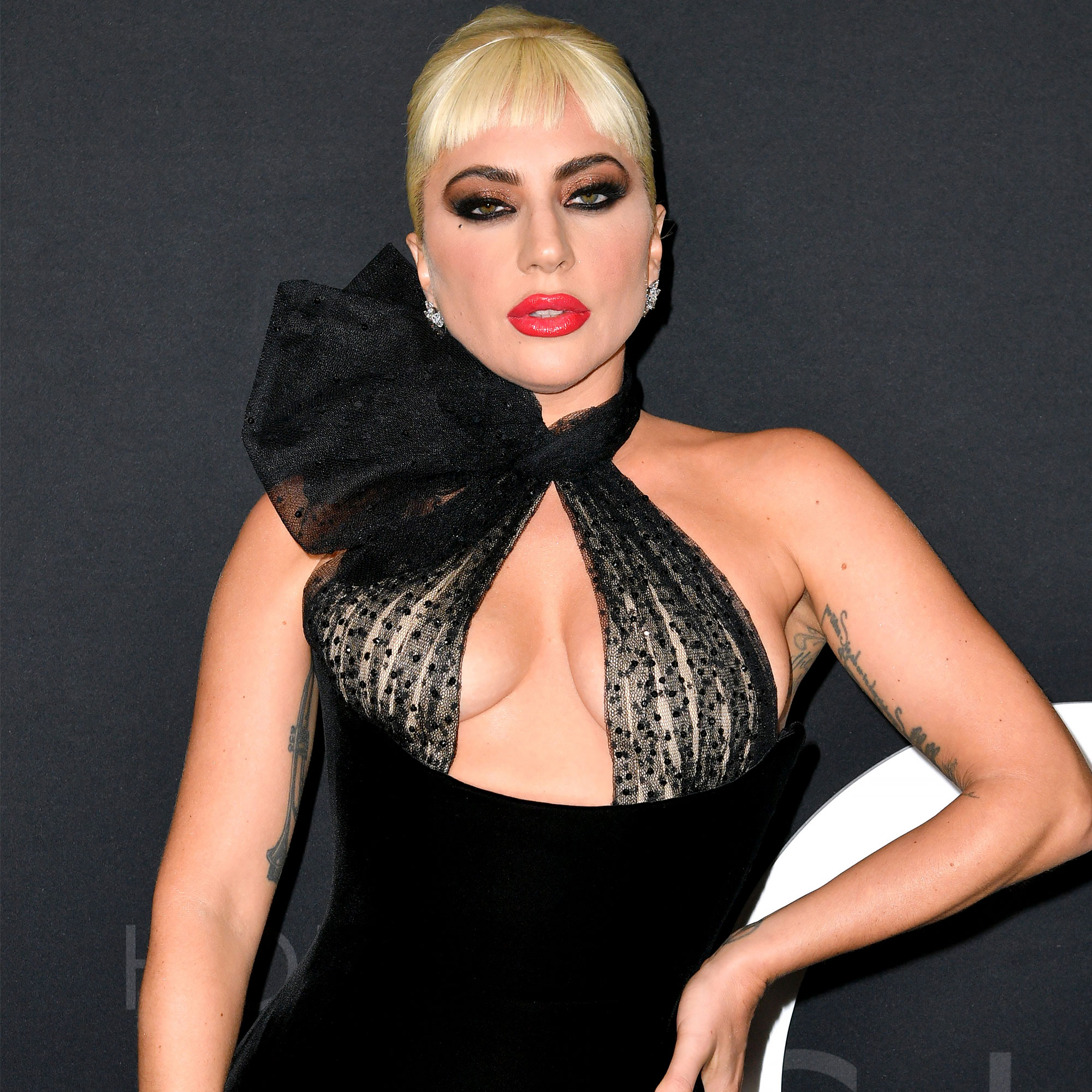 Lady Gaga Slays the Red Carpet in Versace at House of Gucci Premiere