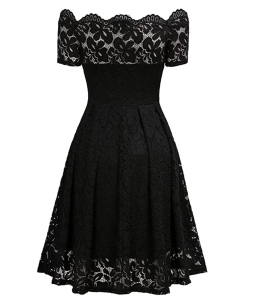 MISSMAY Women's Vintage Floral Lace Cocktail Swing Dress