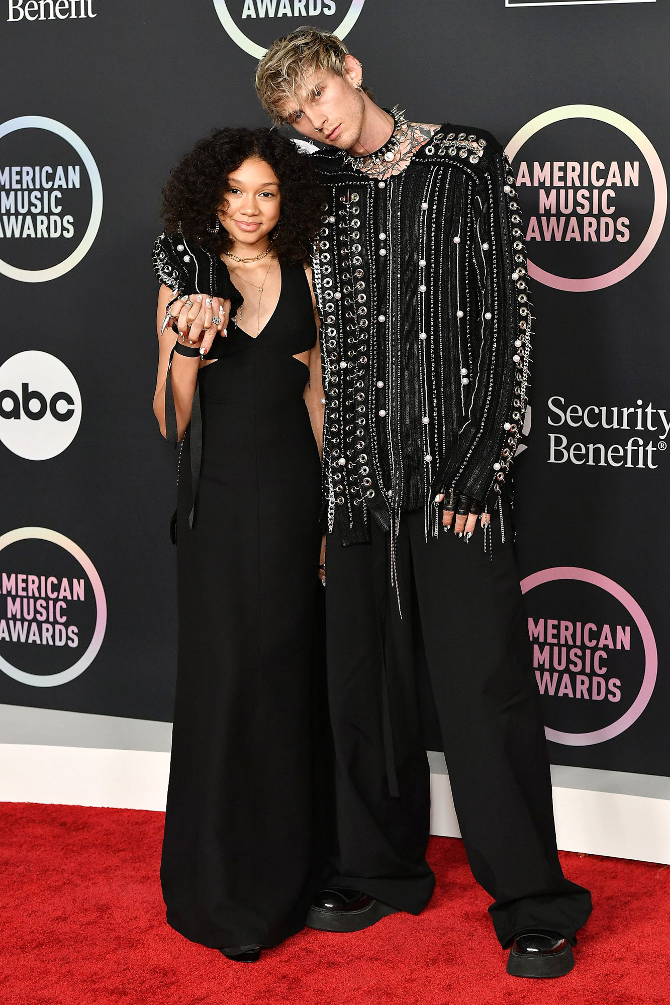 Machine Gun Kelly and daughter Casie Colson Baker 2021 American Music Awards Red Carpet 4