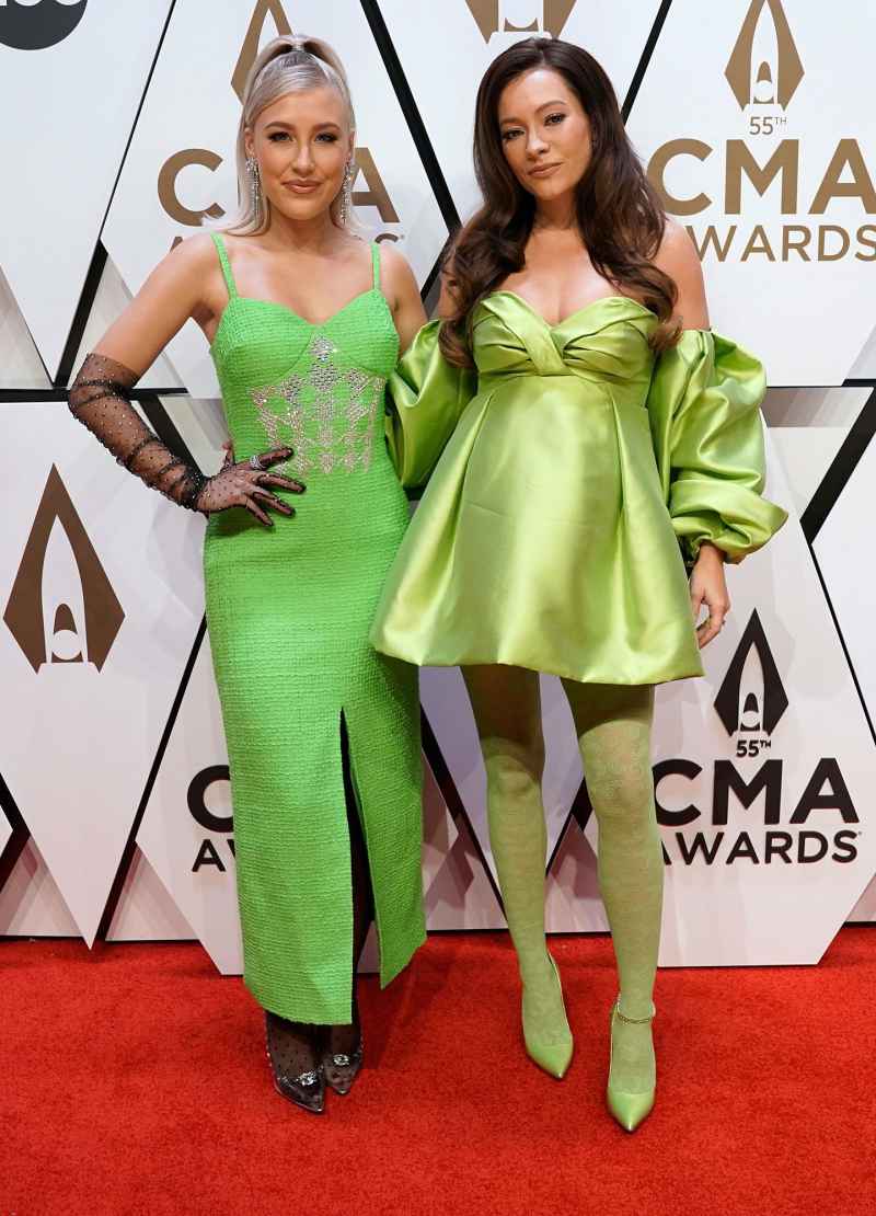 Maddie Marlow and Tae Dye CMA Awards 2021 Red Carpet Fashion