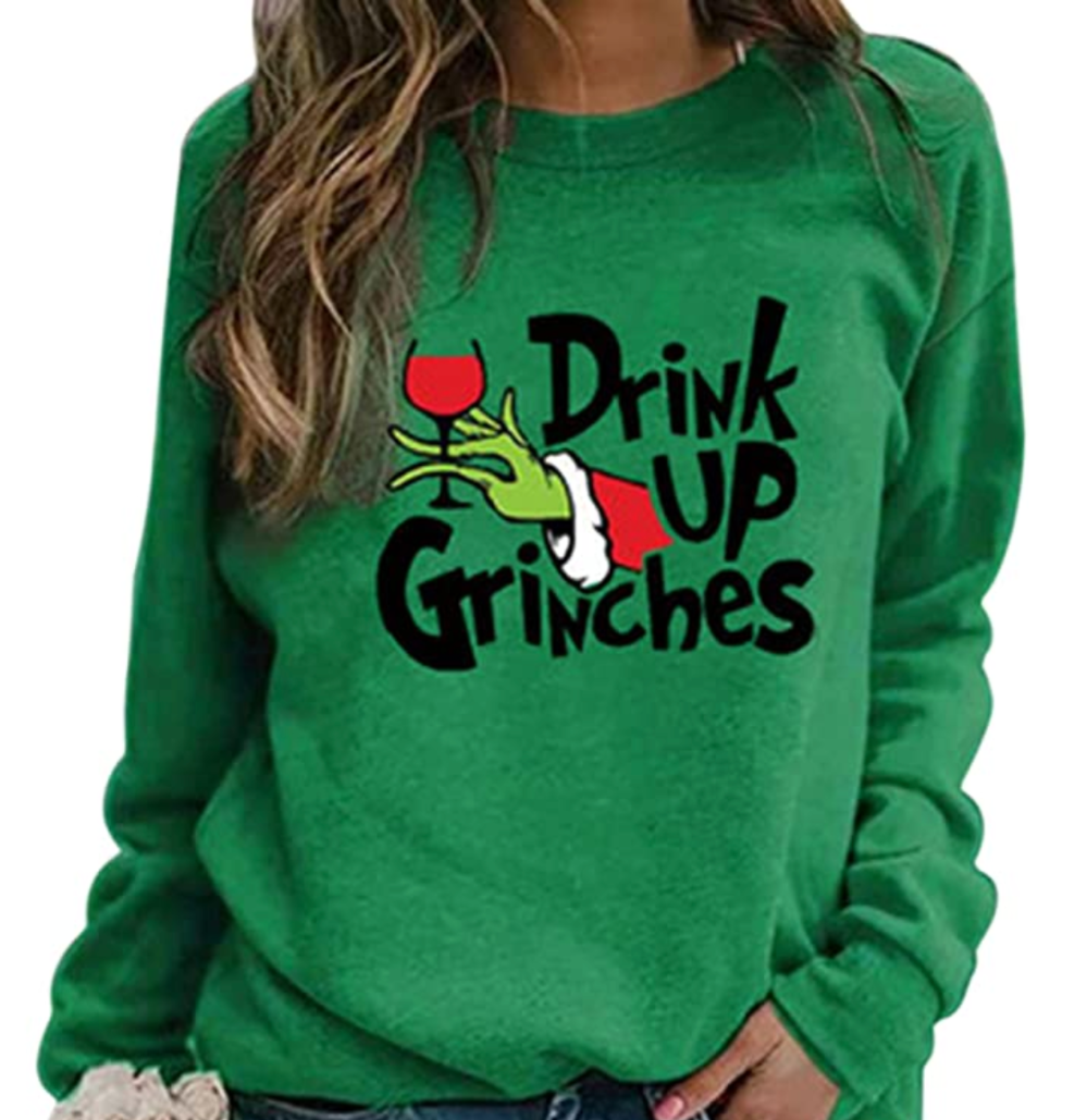 OIPUNSHLE Women’s Funny Letter Graphic Fleece Sweatshirt