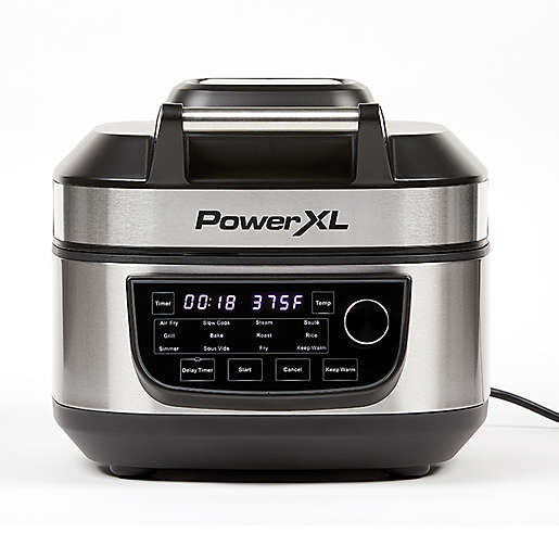 PowerXL Grill Air Fryer Combo in Stainless Steel:Black