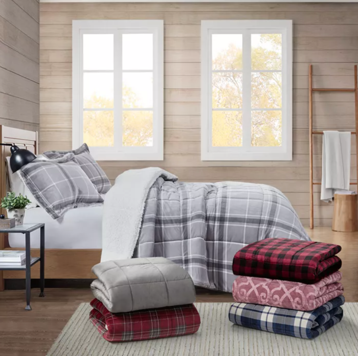 Premier Comfort Sherpa Solid Full:Queen Comforter Set