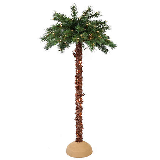 Puleo International 5-Foot Pre-Lit Artificial Palm Tree