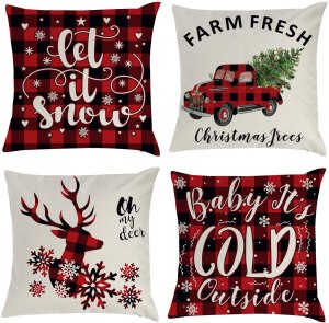 THAWAY Christmas Decorative Pillow Covers