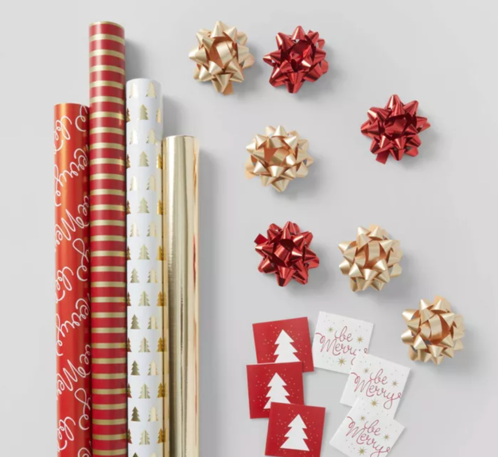 Wondershop Gift Wrap Pack Red & Gold
