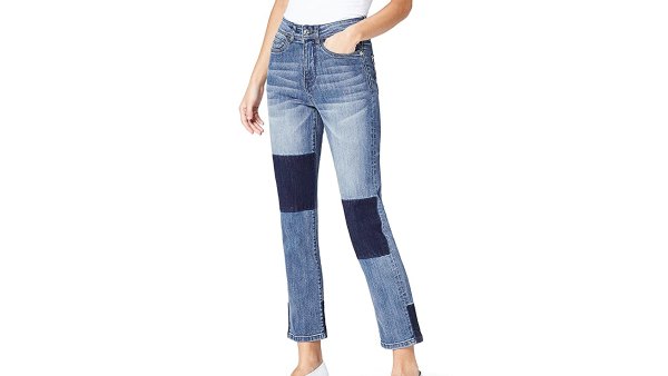 find. Women's Straight Leg High Rise Contrast Jeans