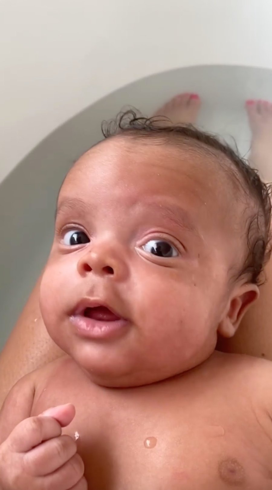Alyssa Scott Shares Throwback Photos of Son Zen Bath Baby