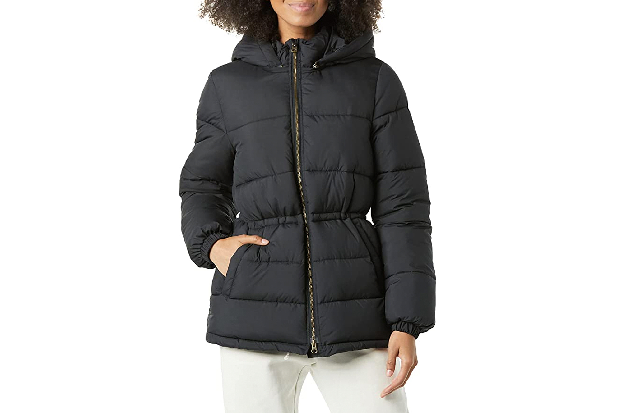   Essentials Women's Lightweight Water-Resistant Hooded Puffer  Coat (Available in Plus Size), Black, X-Small : Clothing, Shoes & Jewelry