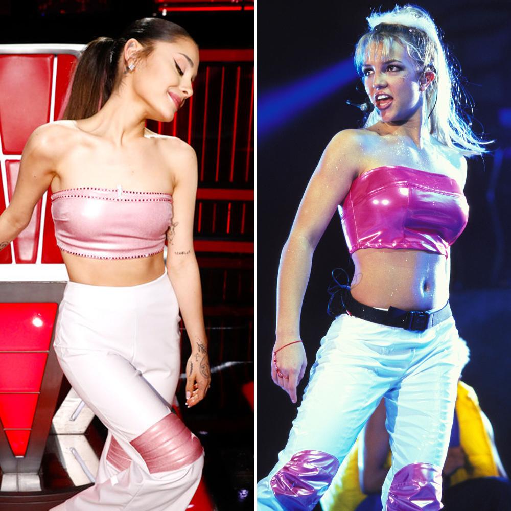 Ariana Grande Recreates Iconic Britney Spears Leather Look The Voice