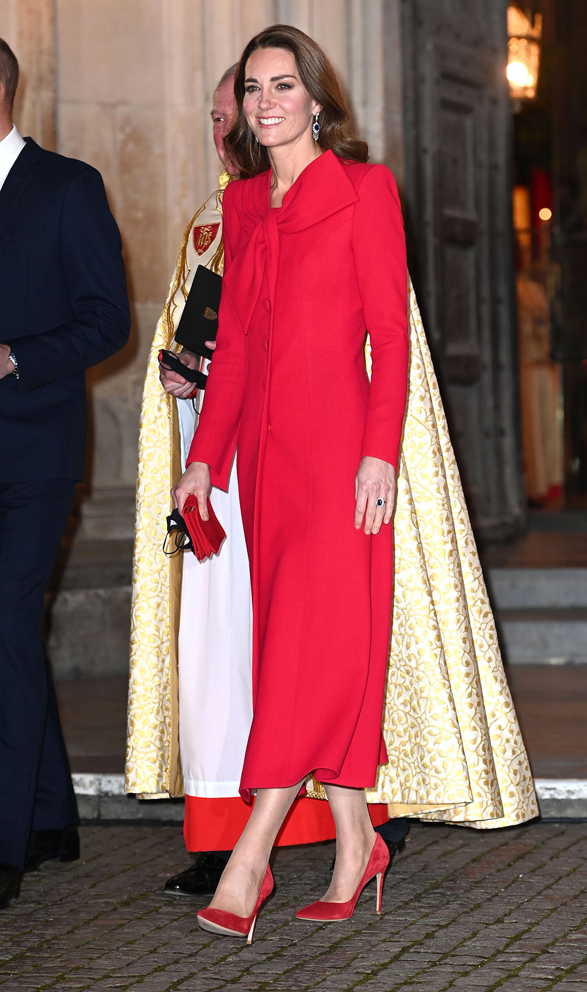 Catherine Duchess of Cambridge Kate Middleton Red Catherine Walker Coat