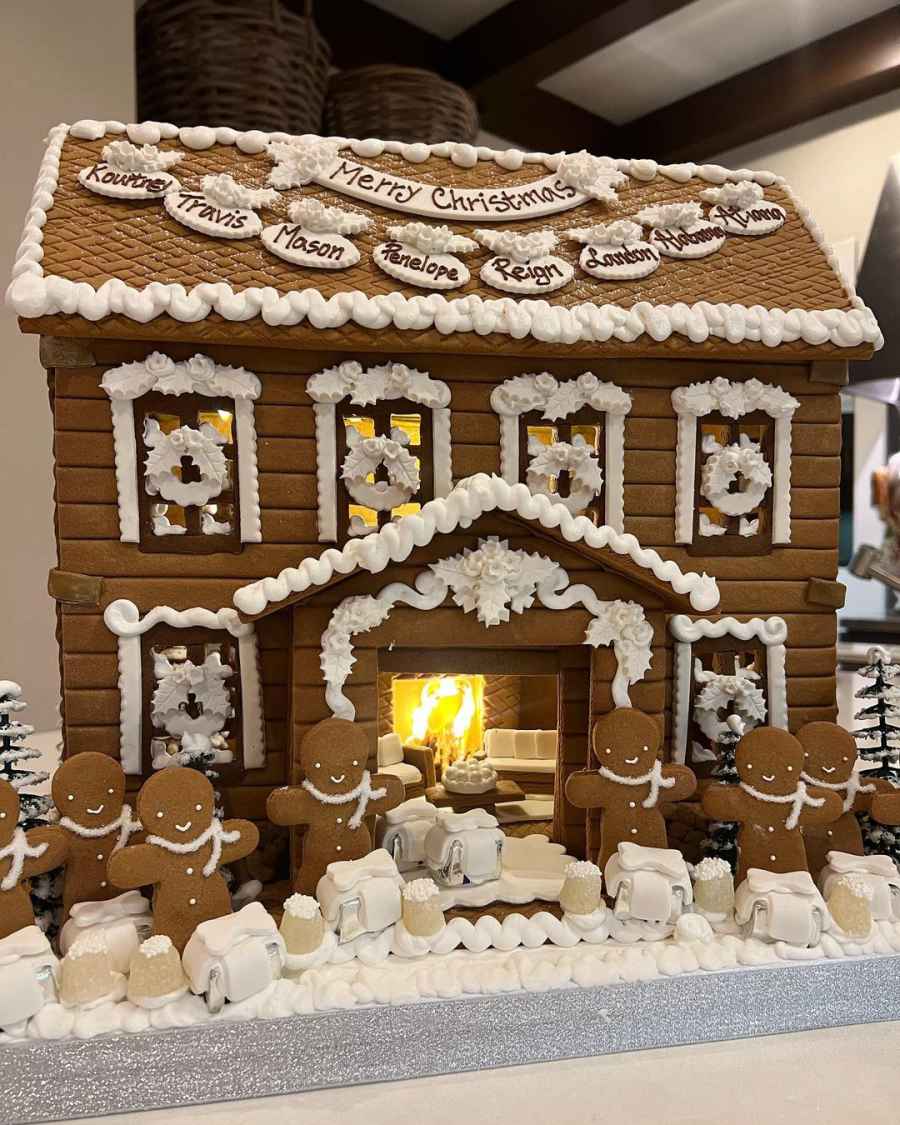 Kourtney Kardashian Unveils Family Gingerbread House for Travis Barker and Kids — Without Scott Disick