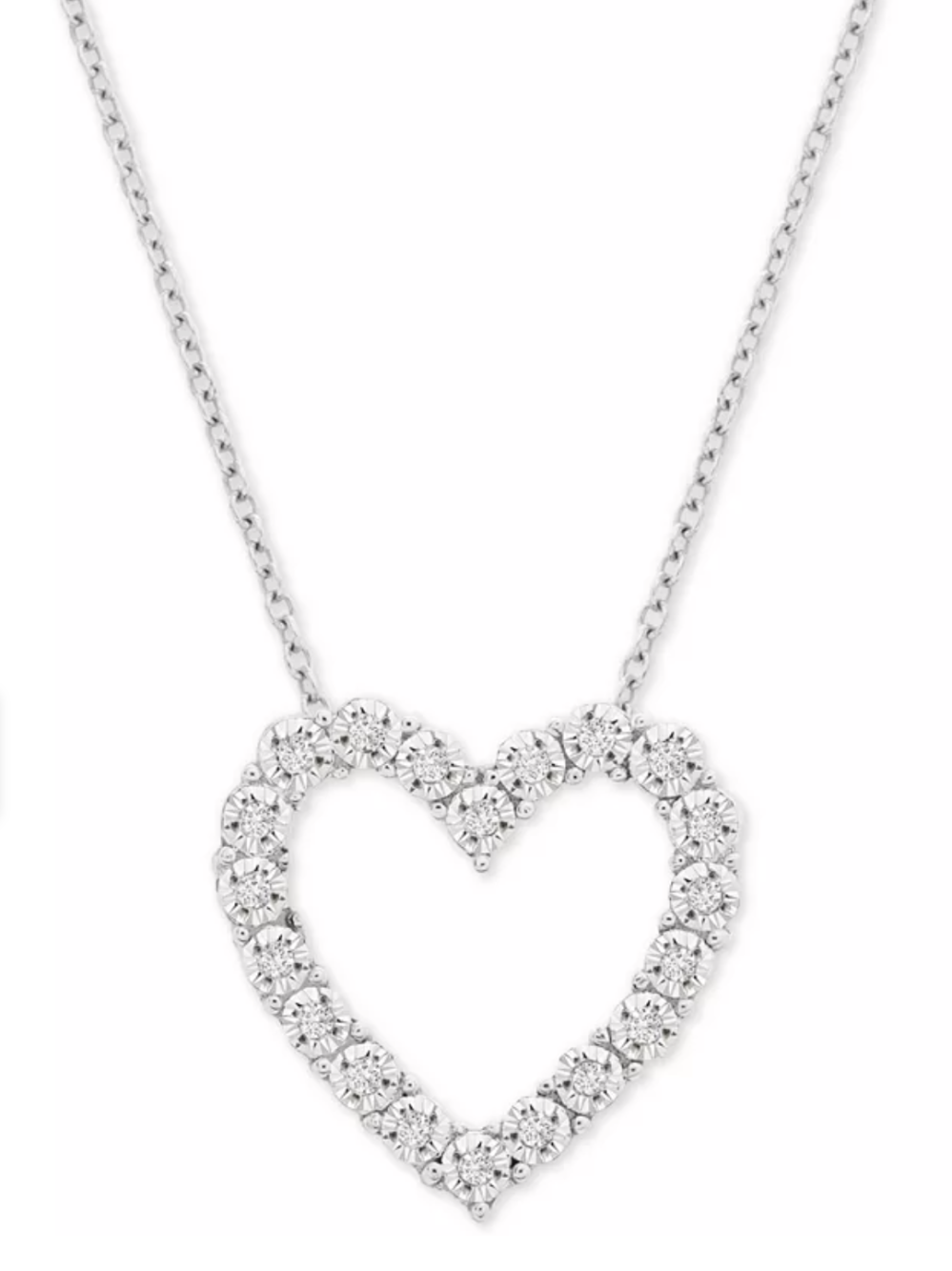 Macy's Diamond Heart 18 Pendant Necklace