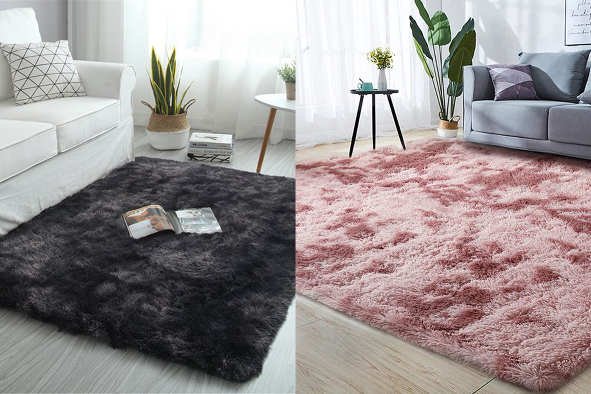 Neutral Shaggy Rugs Soft Fluffy Beige Area Rug Giant Living Room Rug Cheap NEW 