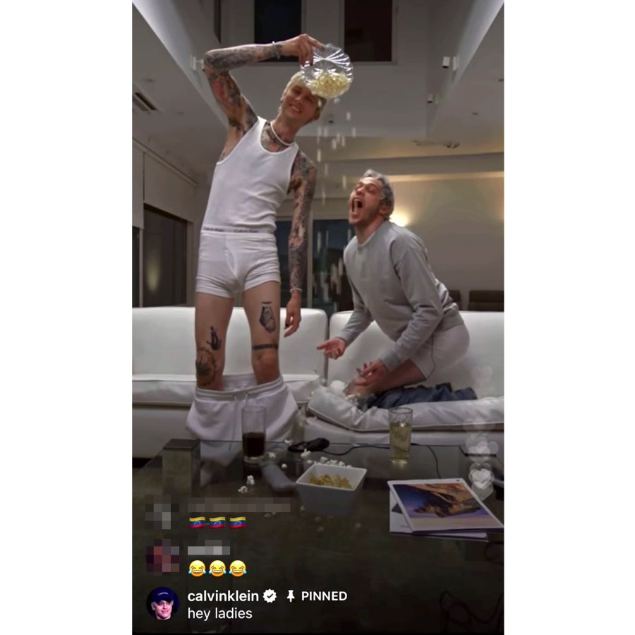 Pete Davidson and Machine Gun Kelly Strip Down to Their Underwear for Calvin Klein Instagram Live 1 Popcorn