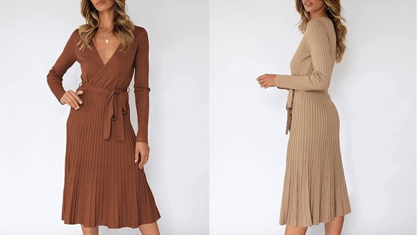 Pink Queen Women's Wrap Sweater Dress