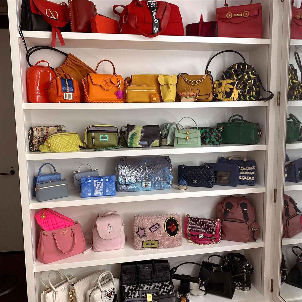 purse collection display