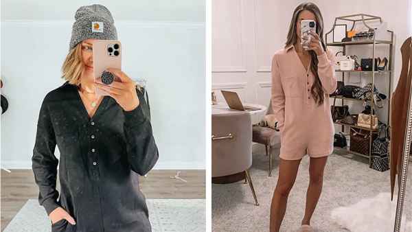 Saodimallsu Women's V Neck Button Down Romper