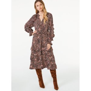 Scoop Women's Tiered Midi Dress