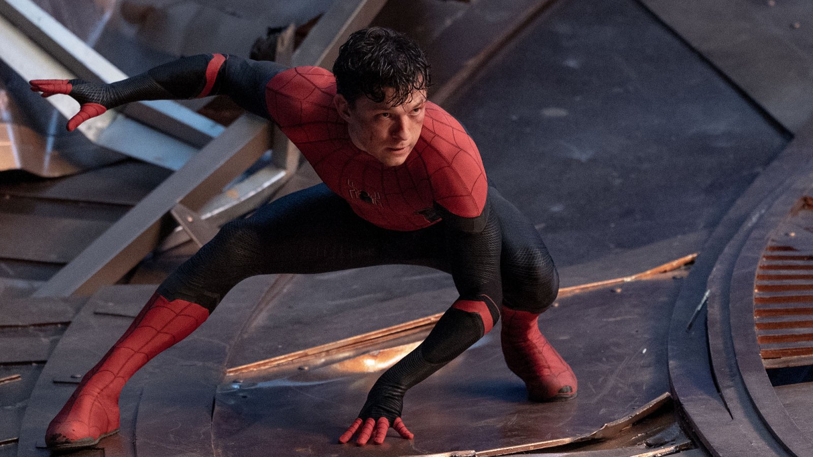 Tom Holland poses as Spider-Man