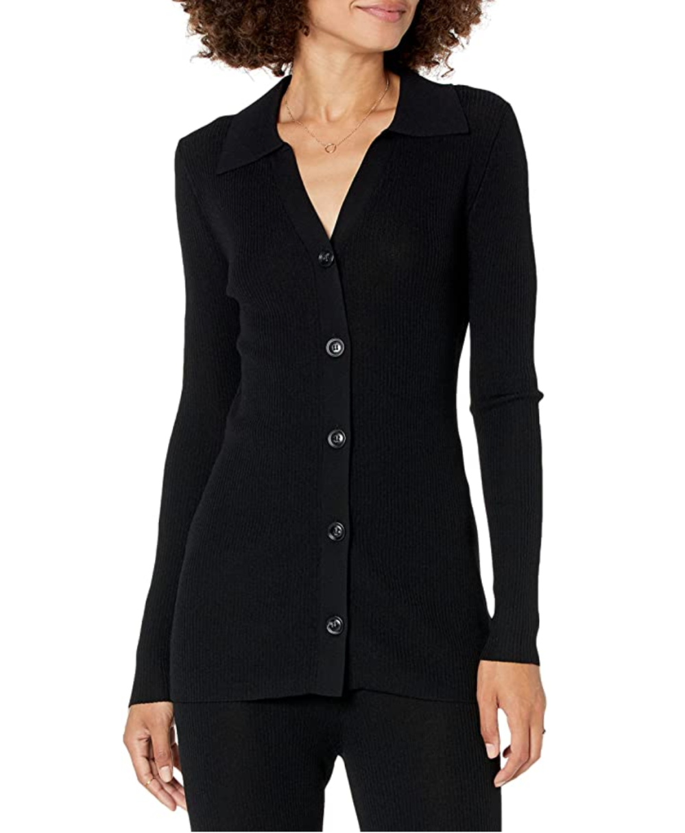 The Drop Women's Constance Rib Button Down Sweater