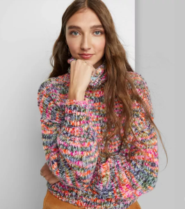 Wild Fable™ Women's Cropped Turtleneck Pullover Sweater