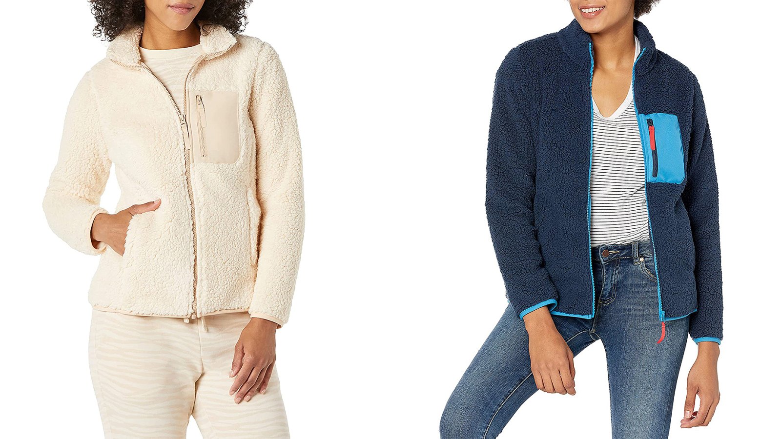 Amazon Essentials Sherpa Zip-Up Jacket Is Majorly on Trend | Us Weekly