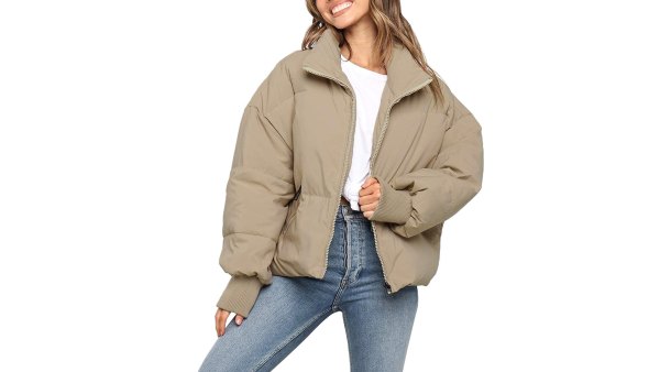 beige puffer jacket