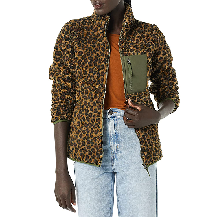 cheetah print Sherpa jacket