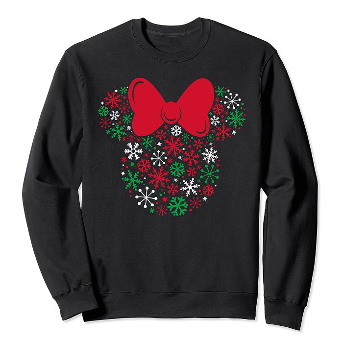 Festive Holiday Sweatshirts for a Cozy, Cheerful Season 4 holiday-sweatshirts-minnie-mouse-disney