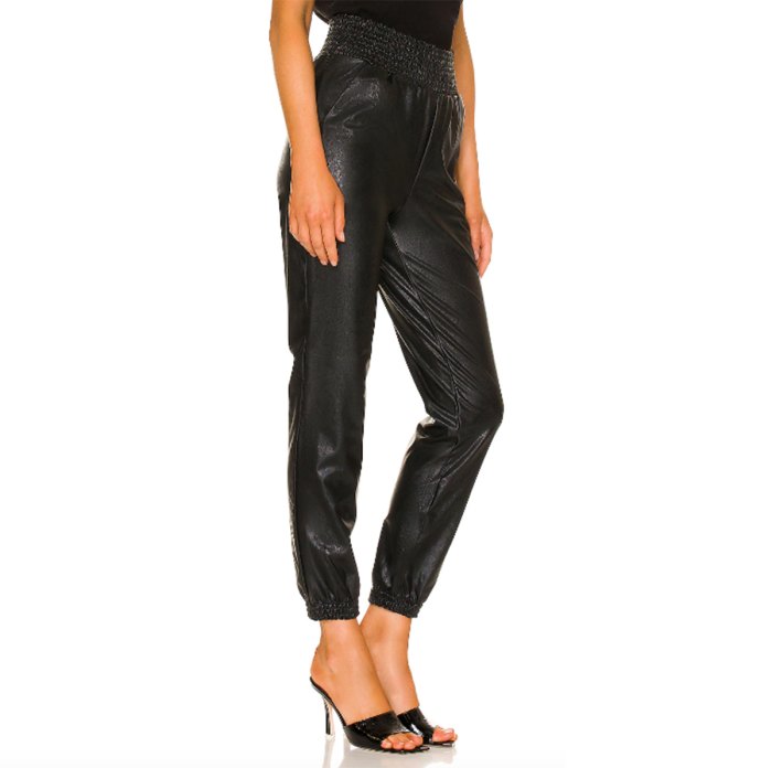 womens-sweatpants-joggers-revolve-dressy-faux-leather
